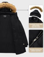 Soularge Women's Plus Size Hooded Winter Warm Casual Coat Outdoor (Black, 4X) - Image 5